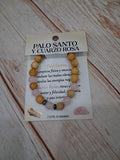 Pulsera de palo santo y cuarzo rosa