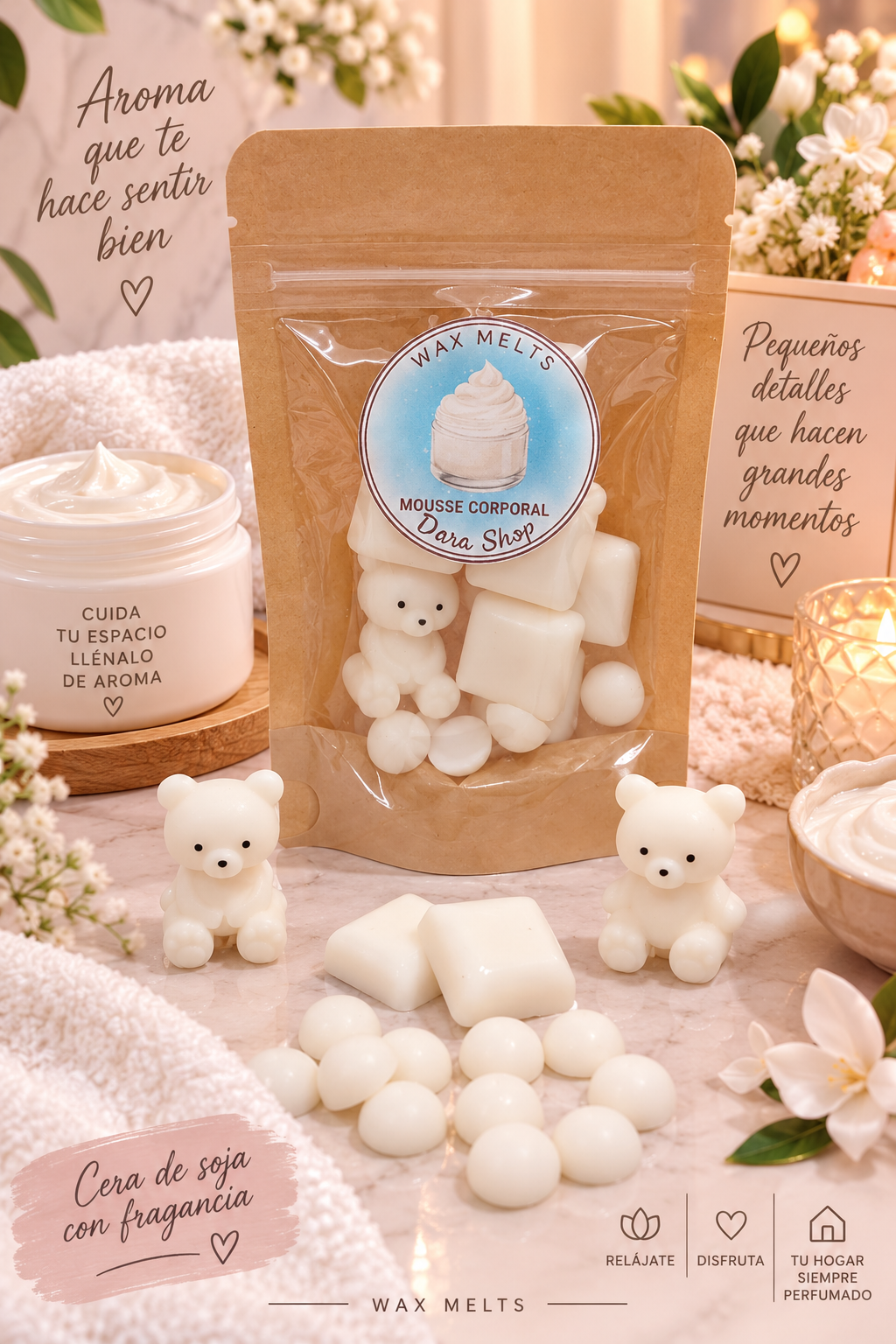 Wax melts aroma Mousse corporal