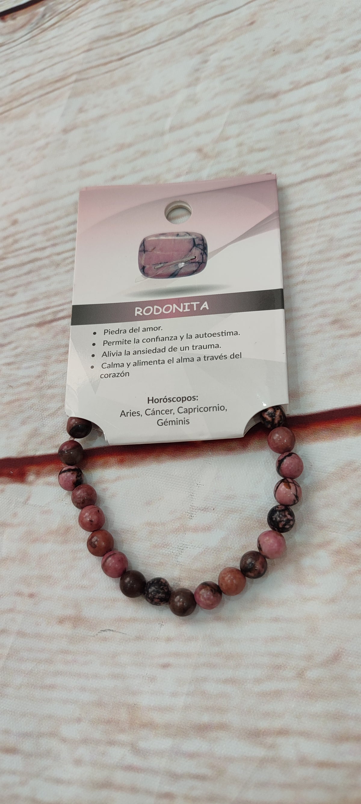 Pulsera de piedras rodonita