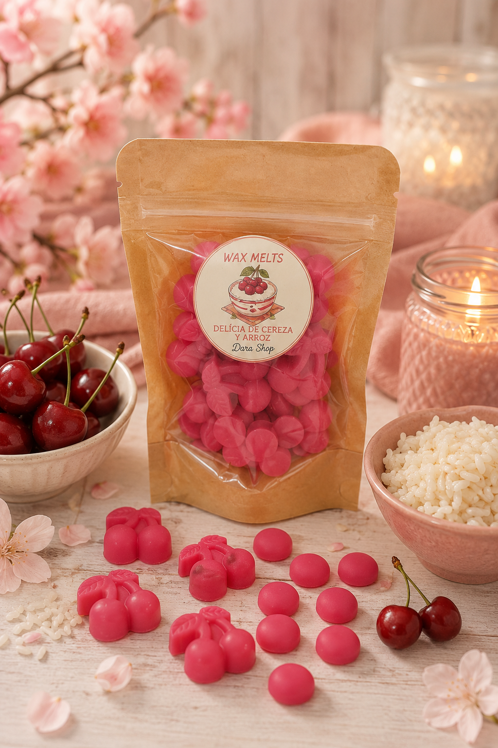 Wax Melts aroma delicia de cereza y arroz
