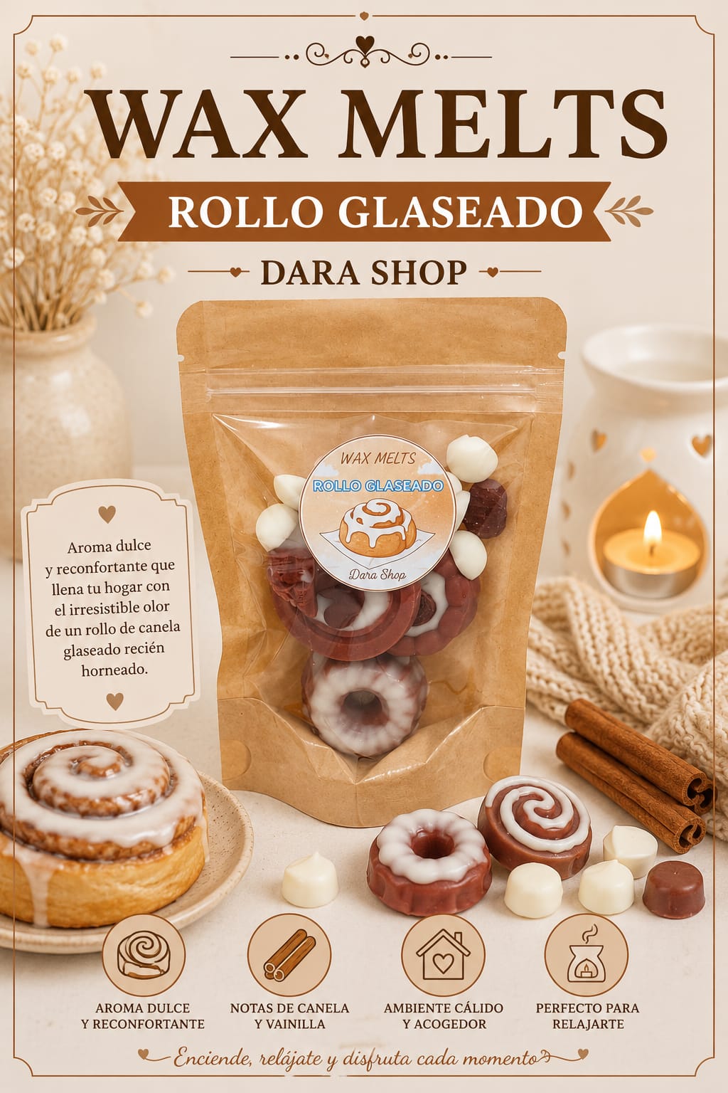 Wax Melts aroma rollo glaseado