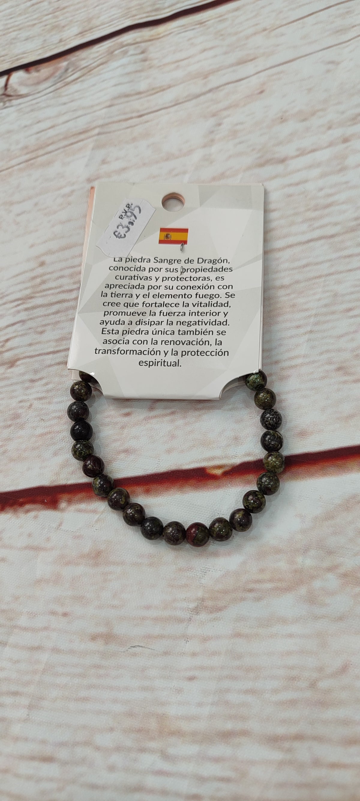 Pulsera de piedras jaspe sangre de dragon