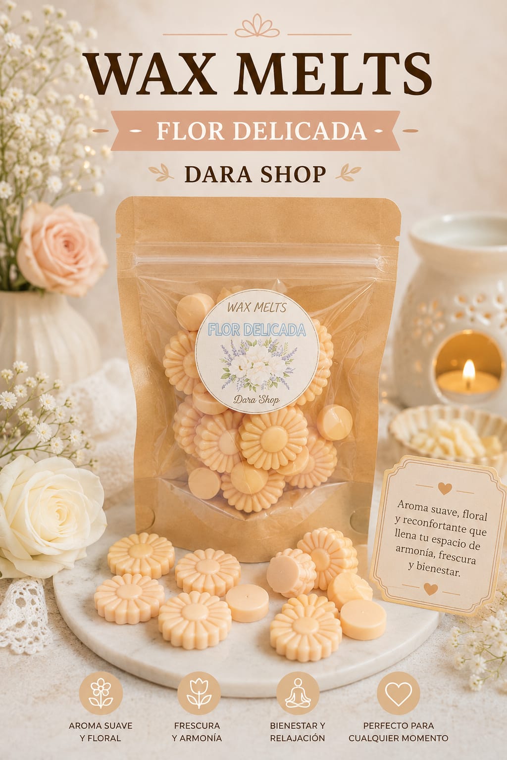 Wax Melts aroma flor de Magnolia