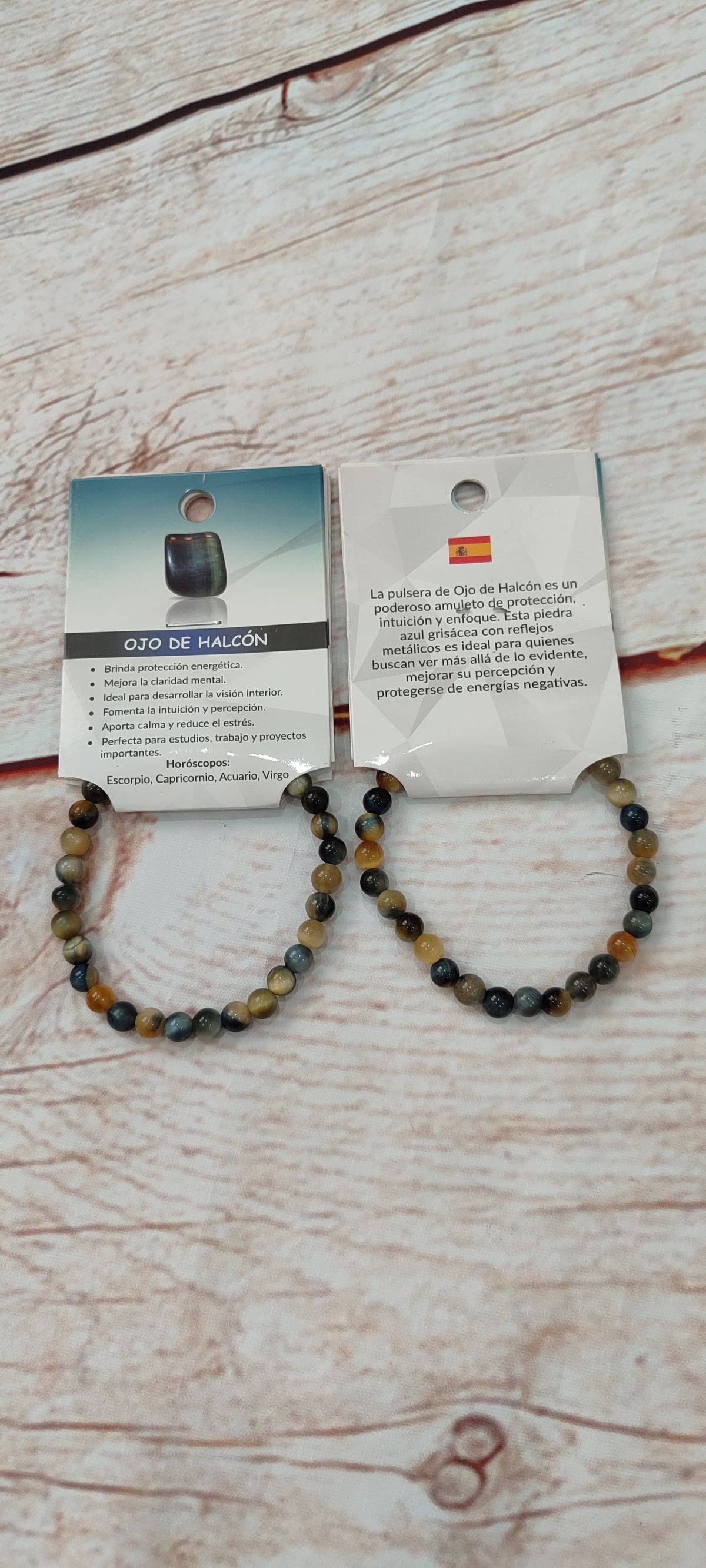 Pulsera de mineral de ojo de halcón