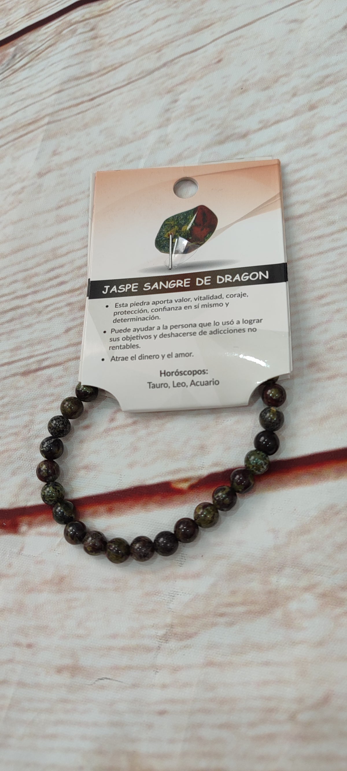 Pulsera de piedras jaspe sangre de dragon