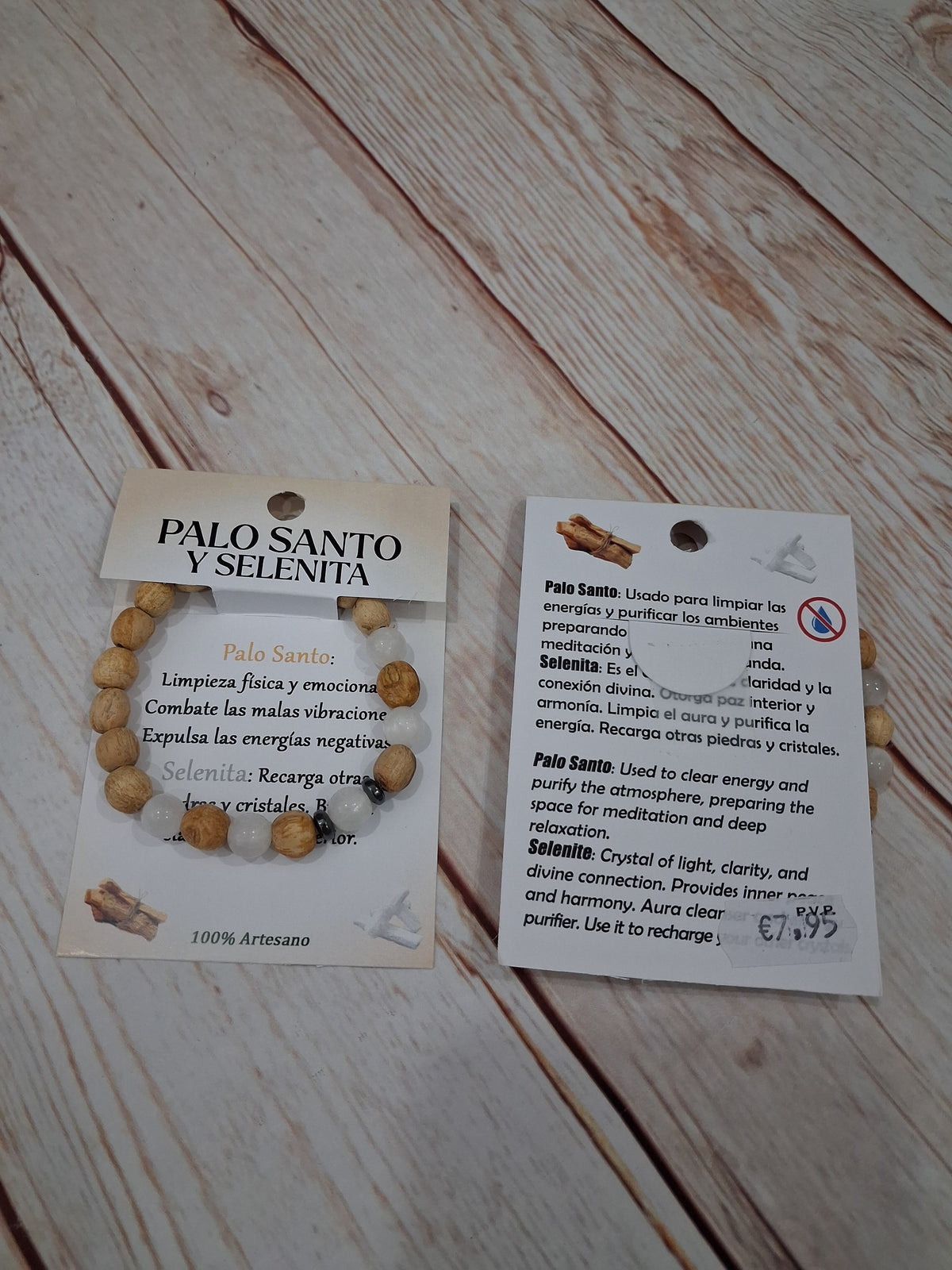 Pulsera palo santo y selenita