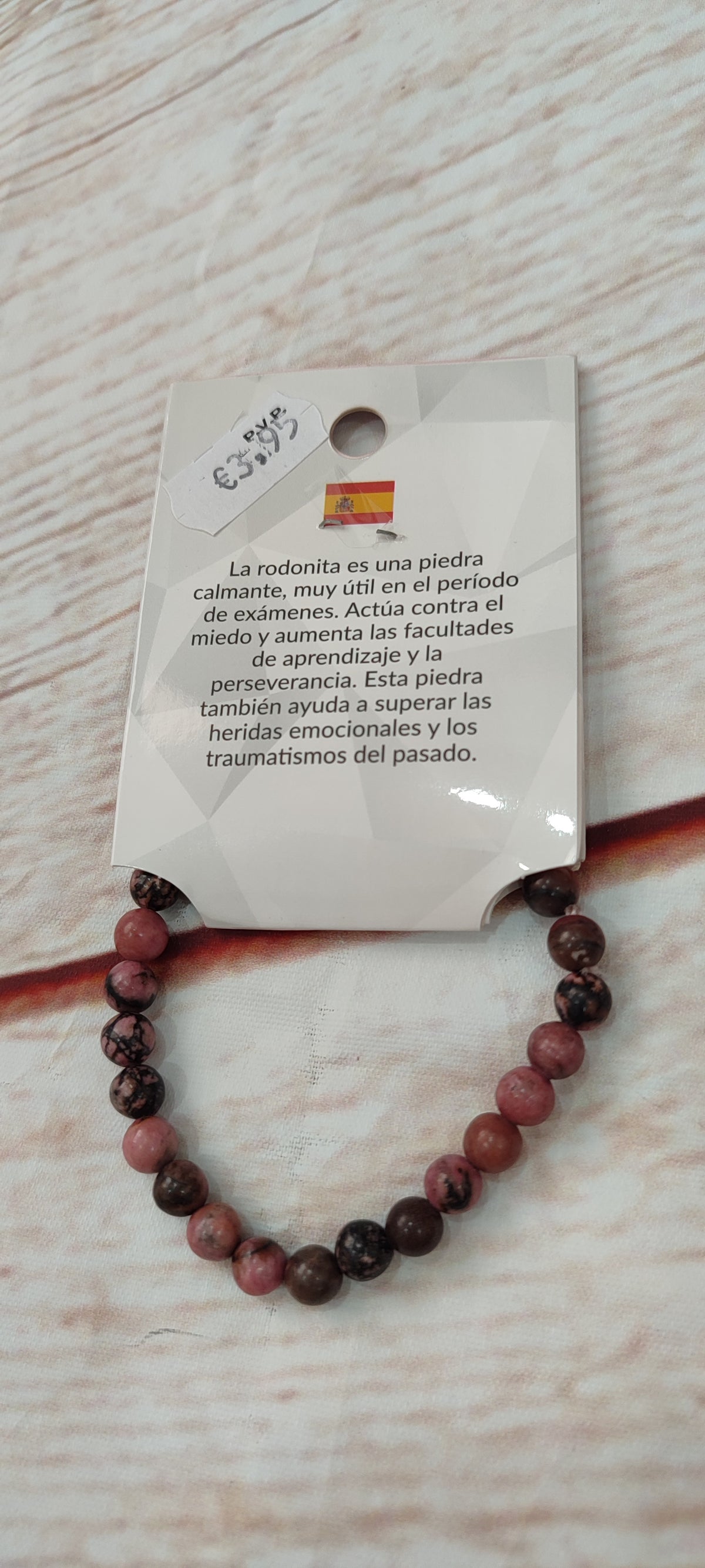 Pulsera de piedras rodonita