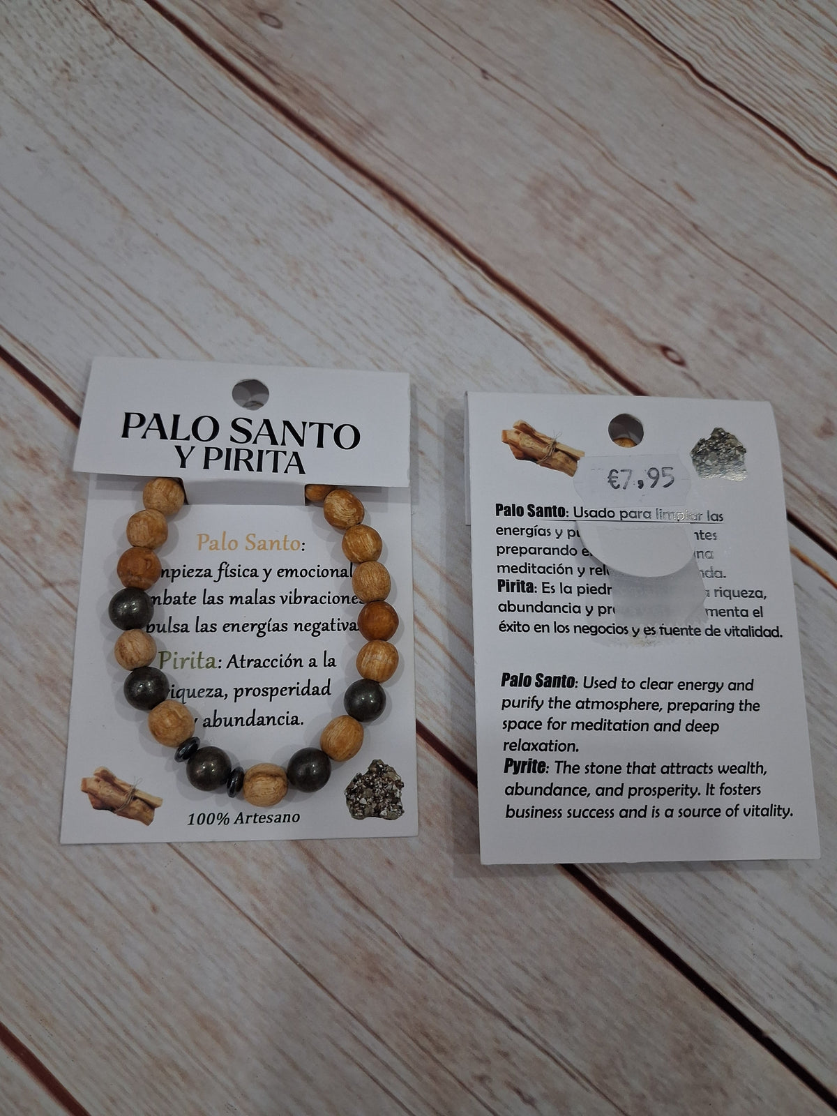 Pulsera palo santo y pirita