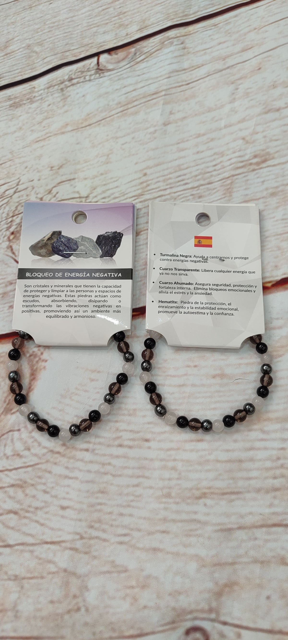 Pulsera de minerales bloqueos de energía negativas