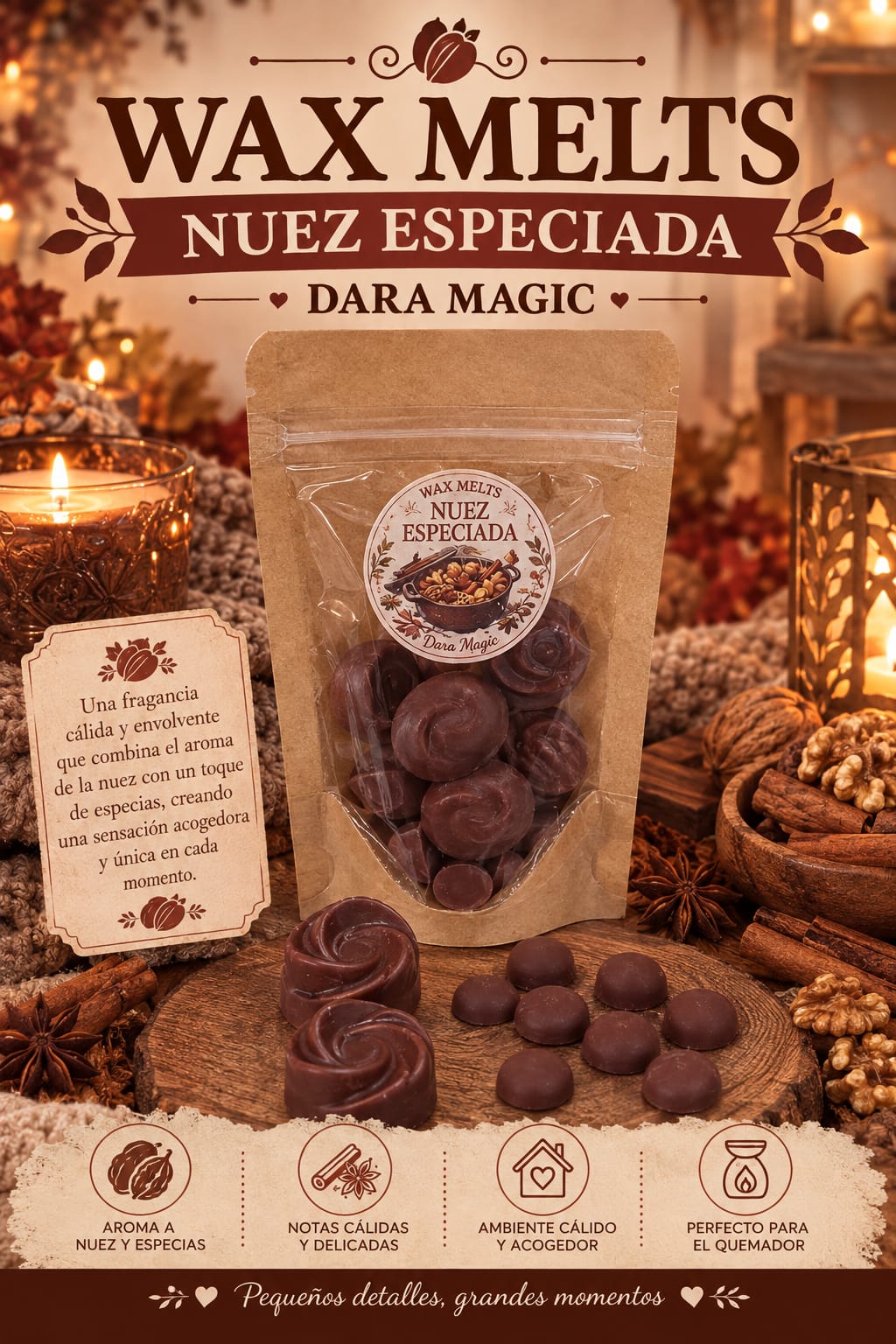 Wax Melts aroma Nuez especiada